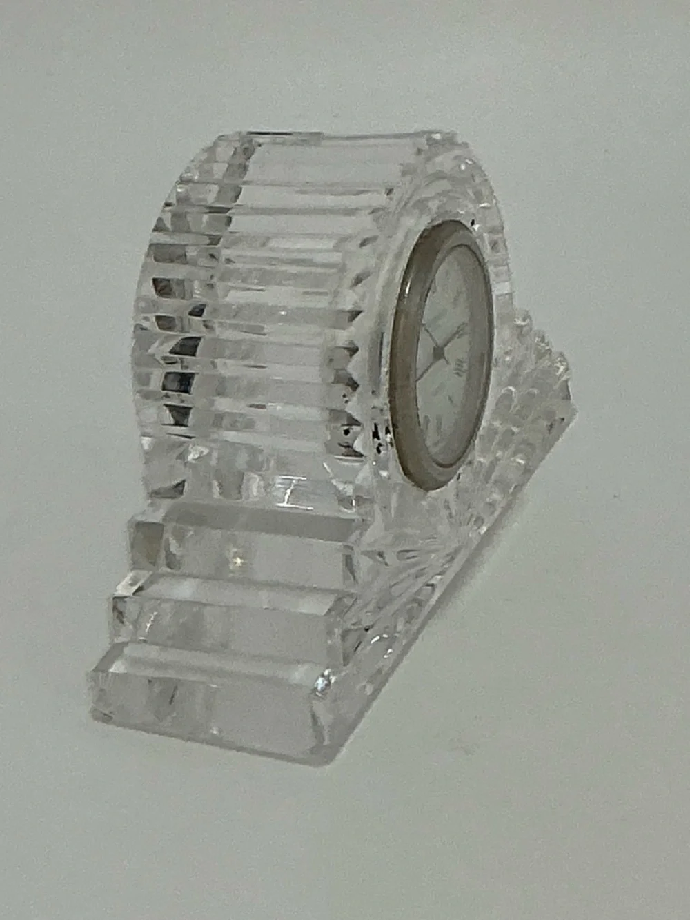 Waterford Clear Crystal Desk Clock with Roman Dial